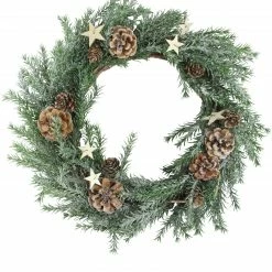 Northlight Classic Pine With Pine Cones And Stars Artificial Christmas Wreath, 13-Inch, Unlit