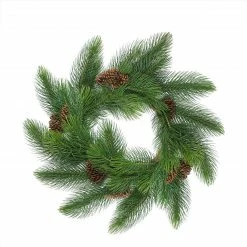 Allstate Long Needle Pine Artificial Christmas Wreath With Pine Cones - 44-Inch, Unlit