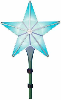 BlissLights Shining Star Christmas Tree Topper - Multicolored LED Light Show, Indoor Holiday Projector Lighting (Gold Trim, Green Stars)