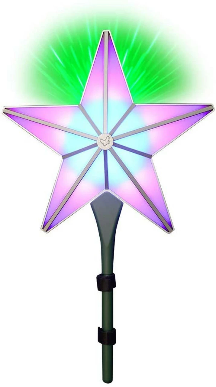 BlissLights Shining Star Christmas Tree Topper - Multicolored LED Light Show, Indoor Holiday Projector Lighting (Silver Trim, Green Stars) 1 BlissLights Shining Star Christmas Tree Topper - Multicolored LED Light Show, Indoor Holiday Projector Lighting (Silver Trim, Green Stars)