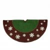 Northlight 48" Country Red And Green Christmas Tree Skirt With Snowflake Appliques