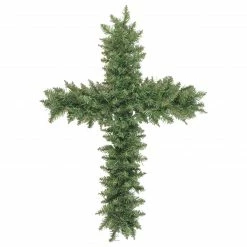 Northlight 22" Green Pine Artificial Cross Shape Wreath With Ground Stake - Unlit