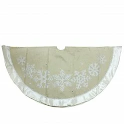 Dyno 48" Gold And Silver Bordered Snowflake Christmas Tree Skirt