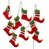Kurt Adler 6' Red, White And Green Santa's Workshop Elf Stocking Christmas Garland