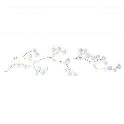 Napco 5.9' White And Brown Twig With Sparkling Snowball Artificial Christmas Garland - Unlit