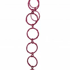 Allstate 5' X 1.75" Pink Sparkling Glitter Round Circle Chain Artificial Christmas Garland - Unlit