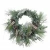 Allstate 24” Artificial Frosted Pine, Birch Scrolls And Pine Cone Christmas Wreath - Unlit