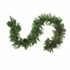 Northlight 9' X 16" Pre-Lit Dakota Red Pine Artificial Christmas Garland - Warm White LED Lights