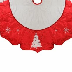 Allstate 54" Red And White Embroidered Jeweled Tree With Snowflake Christmas Tree Skirt -Wreaths & Garland shop allstate20xa1257 re wh 28887.1638546380