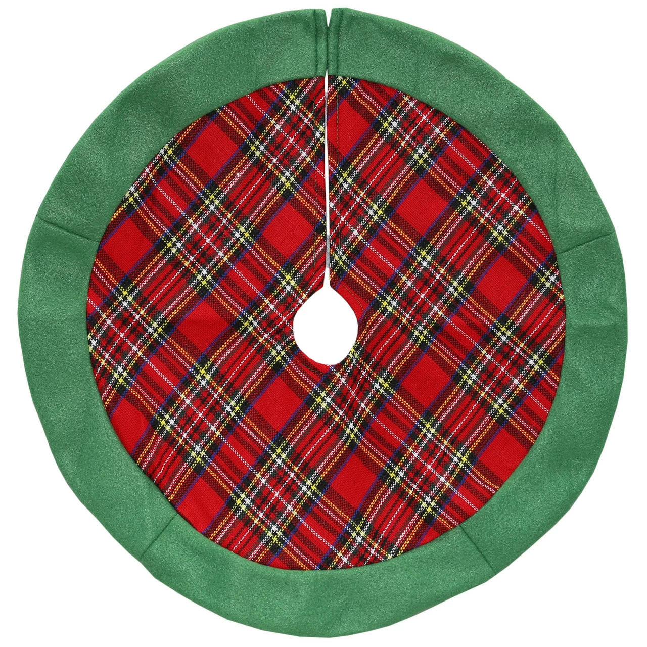 Northlight 24" Green And Red Tartan Christmas Tree Skirt 1 Northlight 24" Green And Red Tartan Christmas Tree Skirt