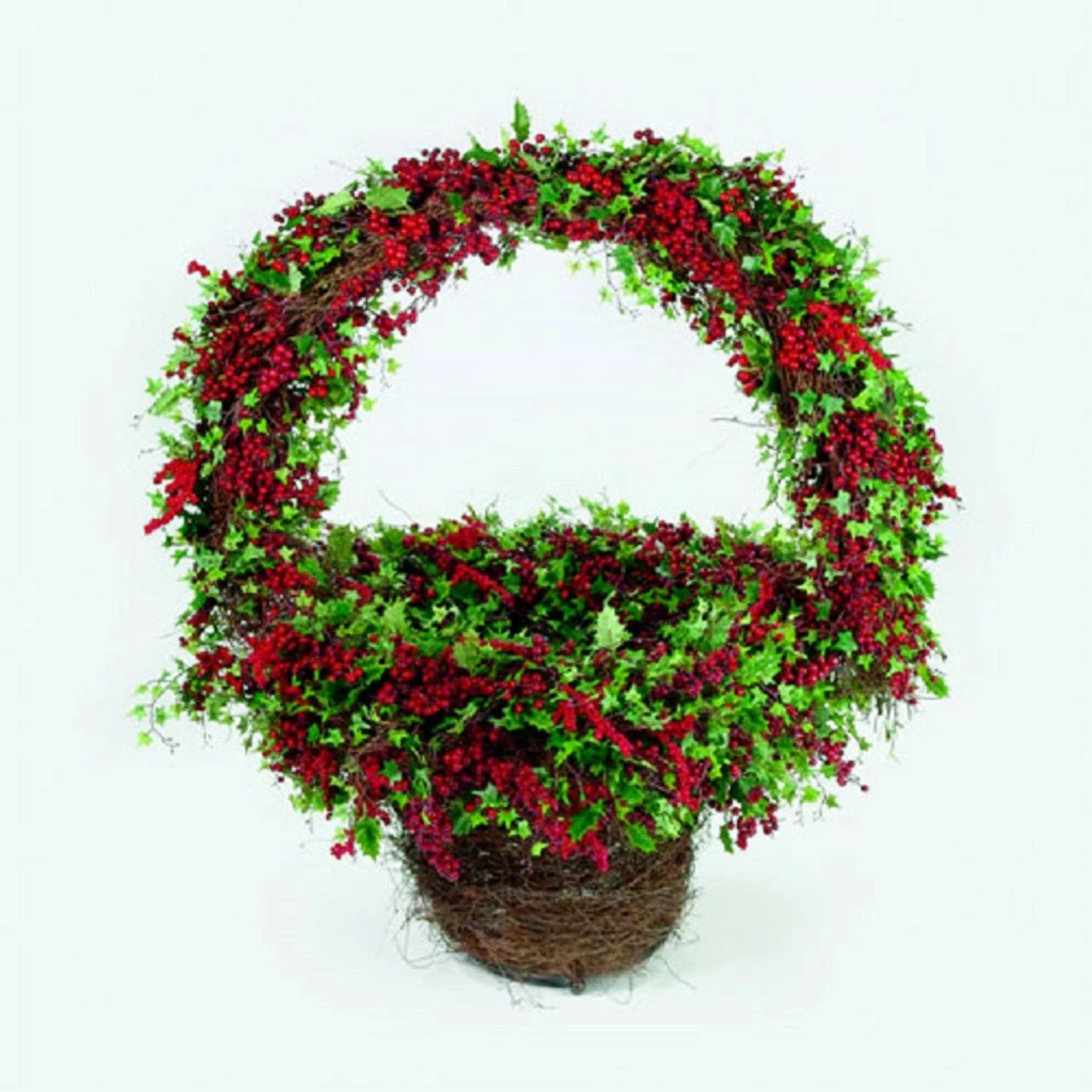 Department 56 33" Green And Red Holly Ivy Christmas Display Basket 1 Department 56 33" Green And Red Holly Ivy Christmas Display Basket
