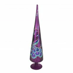 Northlight 18.5" Purple And Blue Glitter Peacock Gem Christmas Tree Topper - Unlit