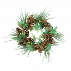 Allstate Green Foilage With Mixed Pinecones Artificial Christmas Wreath - 24-Inch, Unlit
