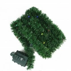 Brite Star 18' B/O Artificial Pine Garland With 35 Multi-Colored Micro Lights - Pre-lit