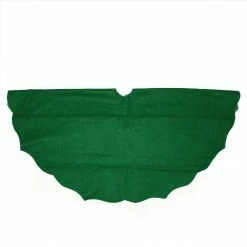 Northlight 48" Christmas Traditions Cardinal Green Scalloped Edge Christmas Tree Skirt