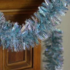 Northlight 12' X 3" Silver And Blue Tinsel Wide Cut Artificial Christmas Garland - Unlit -Wreaths & Garland shop ccxzq967rd7wivux8lb18v8pgvyjxoga 60005.1664551944