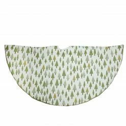 Northlight 48" Cream White And Green Forest Christmas Tree Skirt