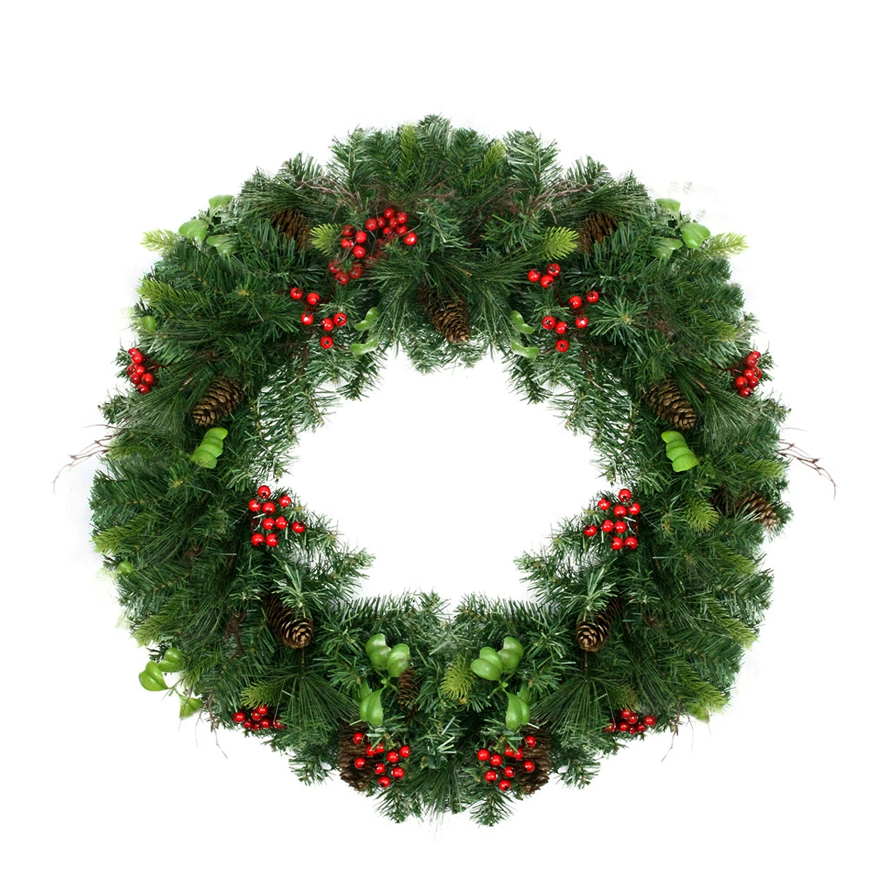 Northlight 29" Mixed Pine With Red Berries And Pine Cones Artificial Christmas Wreath - Unlit 1 Northlight 29" Mixed Pine With Red Berries And Pine Cones Artificial Christmas Wreath - Unlit