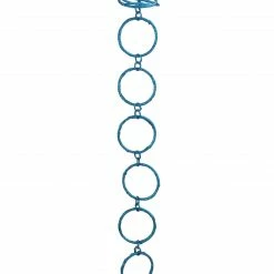 Allstate 5' X 1.75" Turquoise Peacock Blue Round Chain Christmas Garland - Unlit