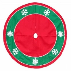 Northlight 48" Red And Green Snowflakes Christmas Tree Skirt
