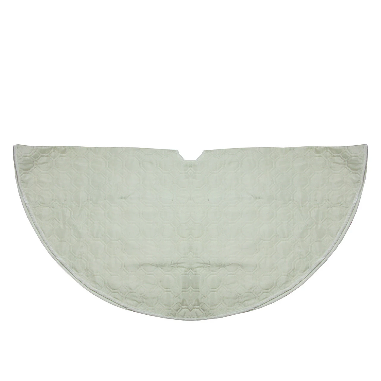 Northlight 48" White Quilted Christmas Hexagon Tree Skirt With Velvety Trim 1 Northlight 48" White Quilted Christmas Hexagon Tree Skirt With Velvety Trim