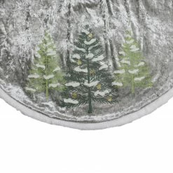 Dyno 48" Gray And Green Traditional Trees Embossed Christmas Tree Skirt -Wreaths & Garland shop dyno202487198 1 04282.1638203357