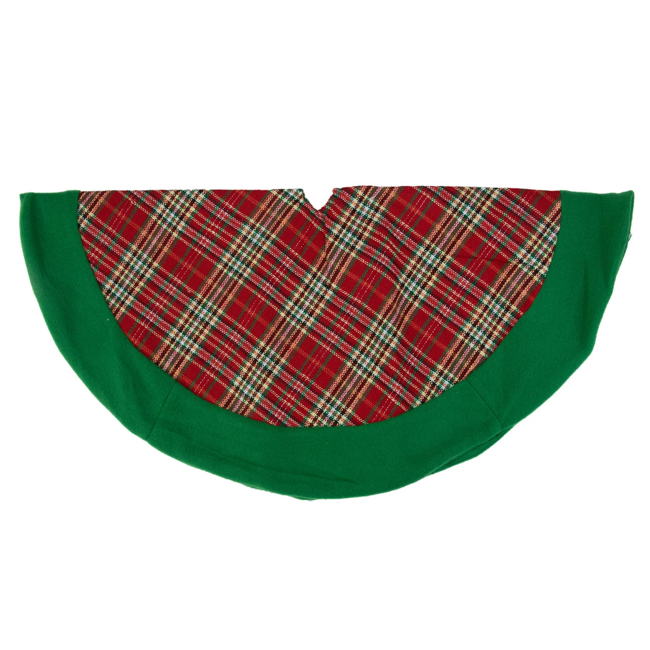 Northlight 24" Green And Red Tartan Christmas Tree Skirt 2 Northlight 24" Green And Red Tartan Christmas Tree Skirt - Image 2
