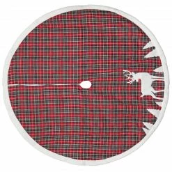 Dyno 48" Red And Black Plaid Reindeer Christmas Tree Skirt -Wreaths & Garland shop dyno 2486340 1 003 82750.1600132640