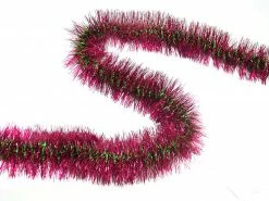 F C Young & Co Inc 12' Luscious Red With Green Spiral Christmas Tinsel Garland - Unlit