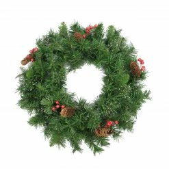 Northlight Iced Mixed Pine And Berry With Pine Cone Artificial Christmas Wreath - 24-Inch, Unlit