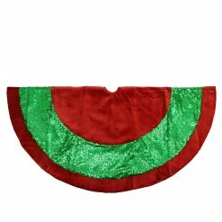 Northlight 48" Red And Green Holographic Sequined Christmas Tree Skirt