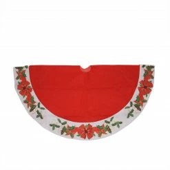 Northlight 48" Christmas Traditions Red With White Mistletoe Border Christmas Tree Skirt