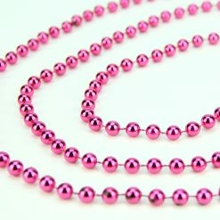 St. Nick's Choice 15' Shiny Metallic Pink Punch Beaded Christmas Garland