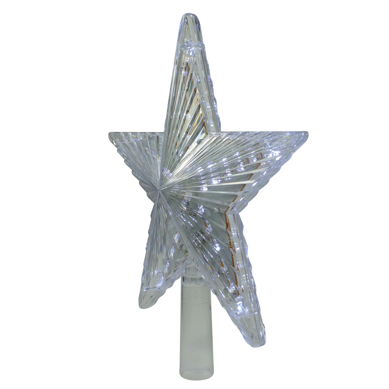 Hofert 9.5" Lighted Clear Twinkling 5-Point Star Christmas Tree Topper - Clear White LED Lights 2 Hofert 9.5" Lighted Clear Twinkling 5-Point Star Christmas Tree Topper - Clear White LED Lights - Image 2