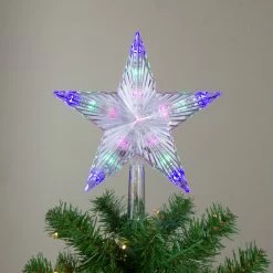 Hofert 9.5" Lighted Color Changing 5 Point Star Tree Topper - White And Blue LED Lights -Wreaths & Garland shop hofert 1980 5 42310.1588406383