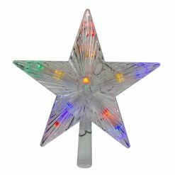 Hofert 9.5" Lighted Color Changing 5 Point Star Tree Topper - White And Blue LED Lights