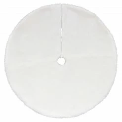 Dyno 48" White Plush Solid Round Christmas Tree Skirt