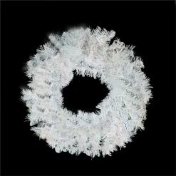 Northlight 24" White And Silver Mixed Pine Artificial Christmas Wreath - Unlit