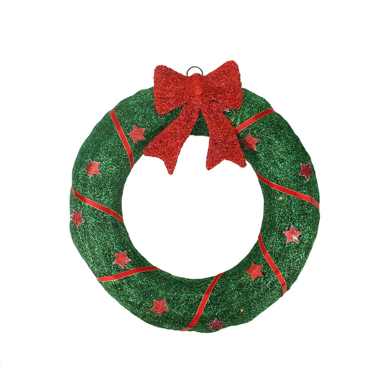 Northlight 18" Lighted Sisal Wreath With Stars And Bow Christmas Outdoor Decoration 1 Northlight 18" Lighted Sisal Wreath With Stars And Bow Christmas Outdoor Decoration