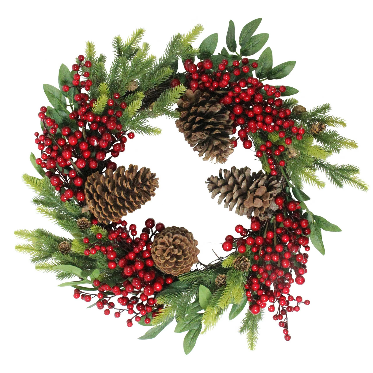Northlight Pine Cone And Berry Artificial Christmas Wreath, 22-Inch, Unlit 1 Northlight Pine Cone And Berry Artificial Christmas Wreath, 22-Inch, Unlit