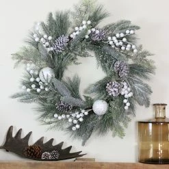 Northlight Frosted Mixed Pine And Pine Cone Artificial Christmas Wreath, 24-inch, Unlit -Wreaths & Garland shop jmryvyrjqepgvouz7ms5jmugdfor5gk8 42355.1665611045