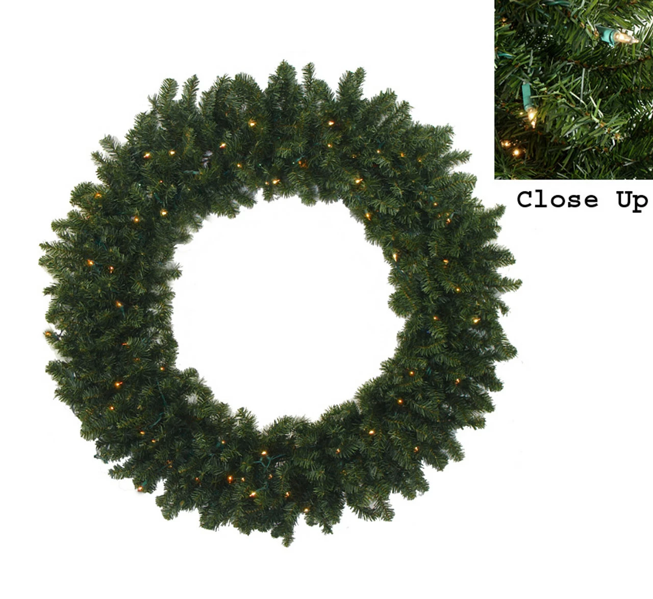 Northlight Pre-Lit Commercial Canadian Pine Artificial Christmas Wreath - 7-Foot, Clear Lights 2 Northlight Pre-Lit Commercial Canadian Pine Artificial Christmas Wreath - 7-Foot, Clear Lights - Image 2
