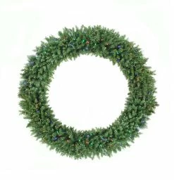 Northlight Pre-Lit Buffalo Fir Commercial Artificial Christmas Wreath - 72-Inch, Multicolor LED Lights