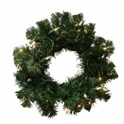 Allstate 12" Pre-Lit Deluxe Windsor Pine Artificial Christmas Wreath - Clear Lights