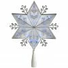 Northlight 10" Lighted Silver Snowflake Christmas Tree Topper - Blue Lights