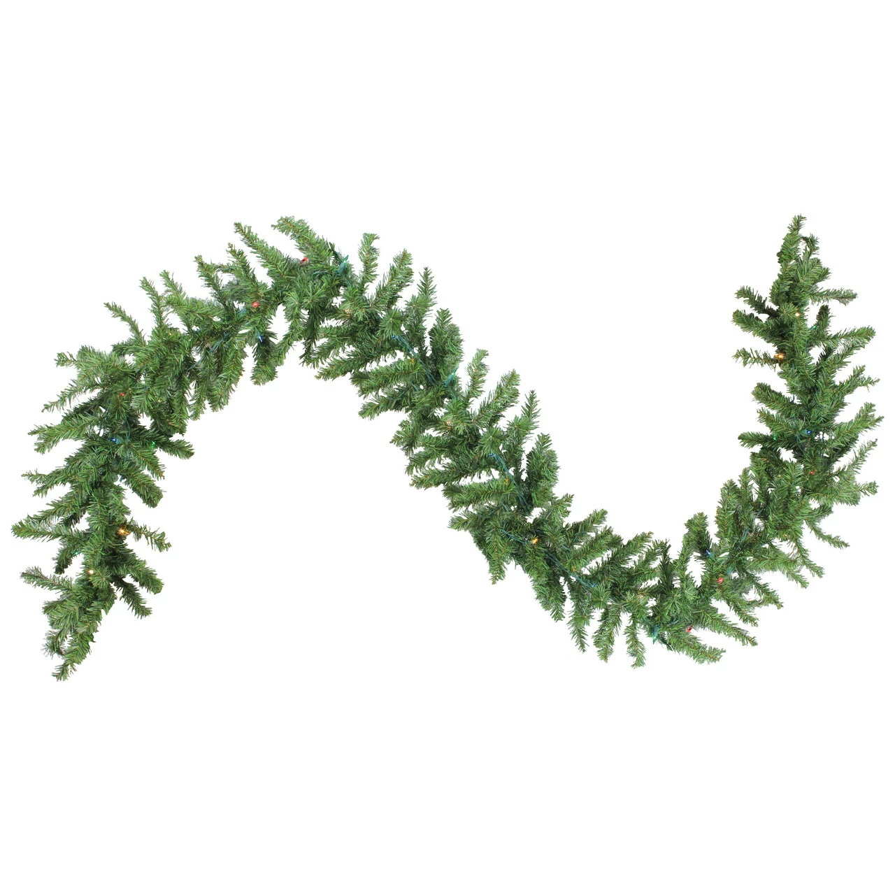 Northlight 9' X 8" Pre-Lit Canadian Pine Artificial Christmas Garland, Multi Lights 1 Northlight 9' X 8" Pre-Lit Canadian Pine Artificial Christmas Garland, Multi Lights