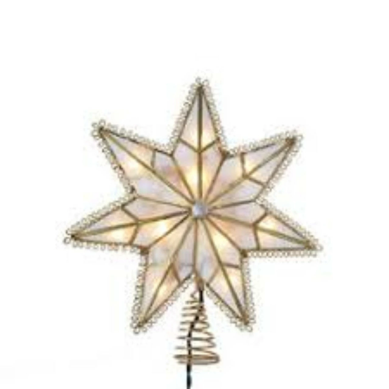 Kurt Adler 9.25'' Lighted Gold Star Loop Christmas Tree Topper - Clear Lights 2 Kurt Adler 9.25'' Lighted Gold Star Loop Christmas Tree Topper - Clear Lights - Image 2