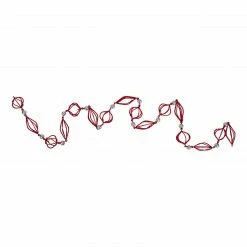 Kurt Adler 6' Red Glittered Finial And Onion With Silver Ball Christmas Garland -Wreaths & Garland shop ksa h7502updated 58791.1600305329