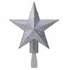 Kurt Adler 9" LED Lighted Sliver Glitter Star Christmas Tree Topper - Multi Lights