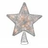 Kurt Adler 10" Lighted Silver Glittered Star Christmas Tree Topper - Clear Lights